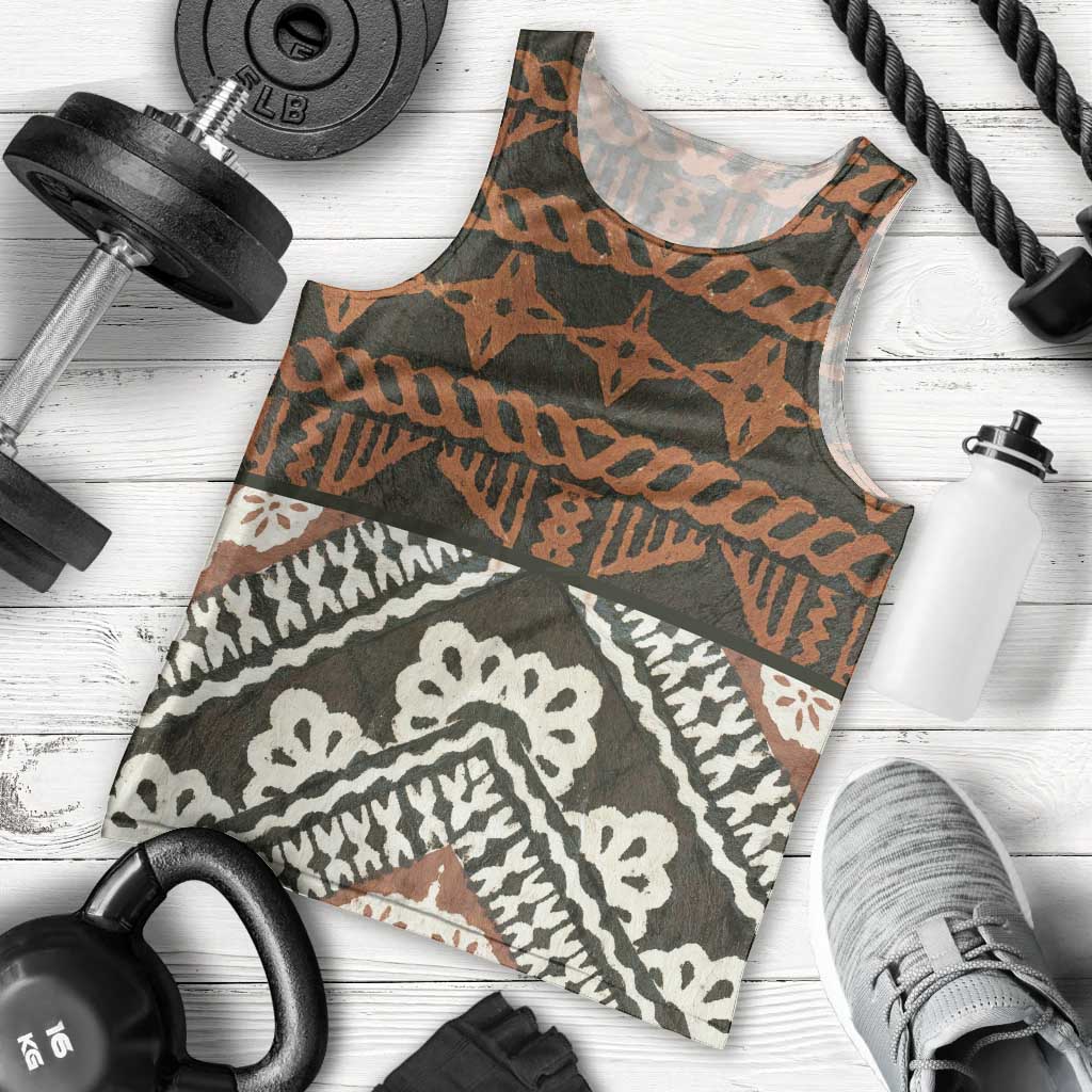Bula Fiji Tapa Men Tank Top Fijian Masi Vintage Vibes - Polynesian Pride