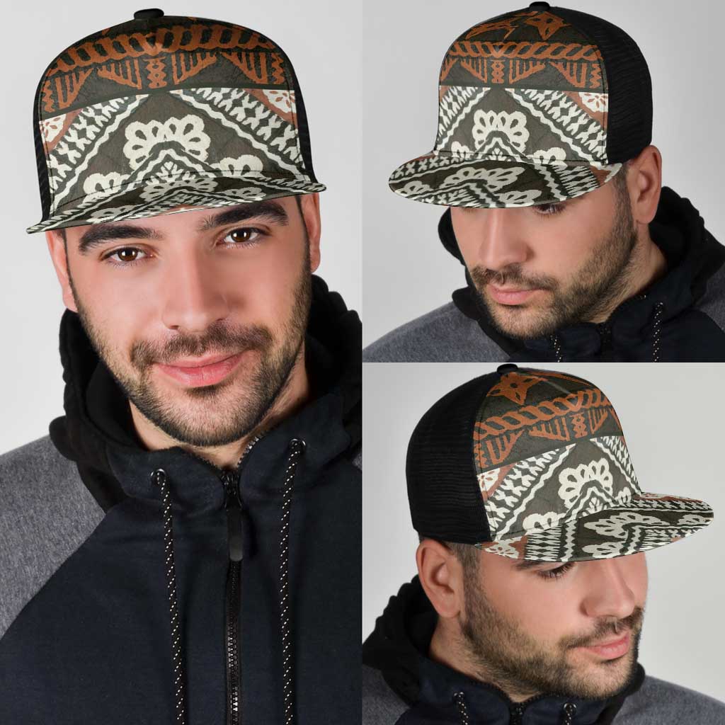 Bula Fiji Tapa Mesh Trucker Cap Fijian Masi Vintage Vibes - Polynesian Pride