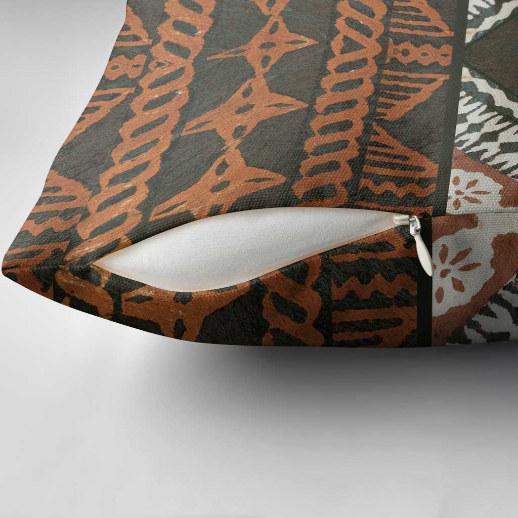 Bula Fiji Tapa Pillow Cover Fijian Masi Vintage Vibes - Polynesian Pride