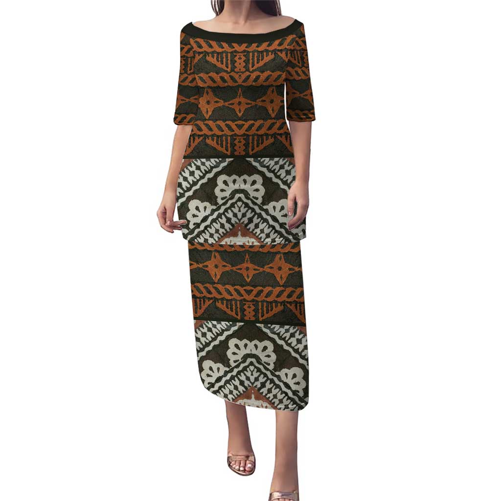 Bula Fiji Tapa Puletasi Fijian Masi Vintage Vibes - Polynesian Pride