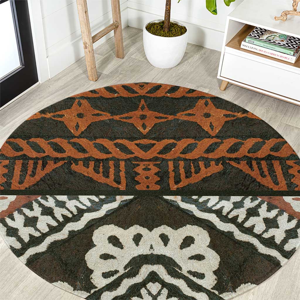 Bula Fiji Tapa Round Carpet Fijian Masi Vintage Vibes - Polynesian Pride