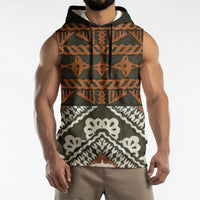 Bula Fiji Tapa Sleeveless Hoodie Fijian Masi Vintage Vibes - Polynesian Pride