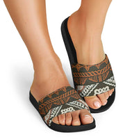 Bula Fiji Tapa Slide Sandals Fijian Masi Vintage Vibes - Polynesian Pride