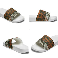 Bula Fiji Tapa Slide Sandals Fijian Masi Vintage Vibes - Polynesian Pride