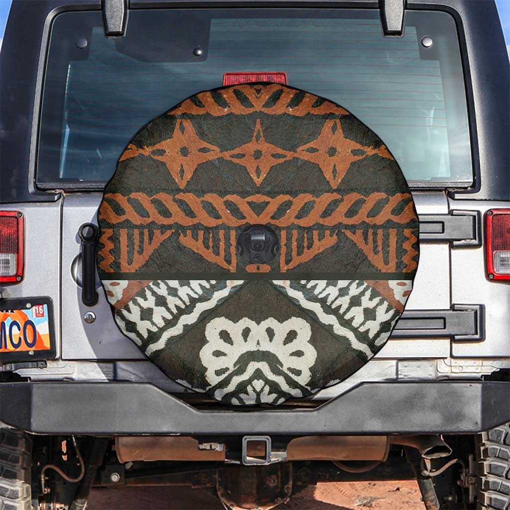 Bula Fiji Tapa Spare Tire Cover Fijian Masi Vintage Vibes - Polynesian Pride