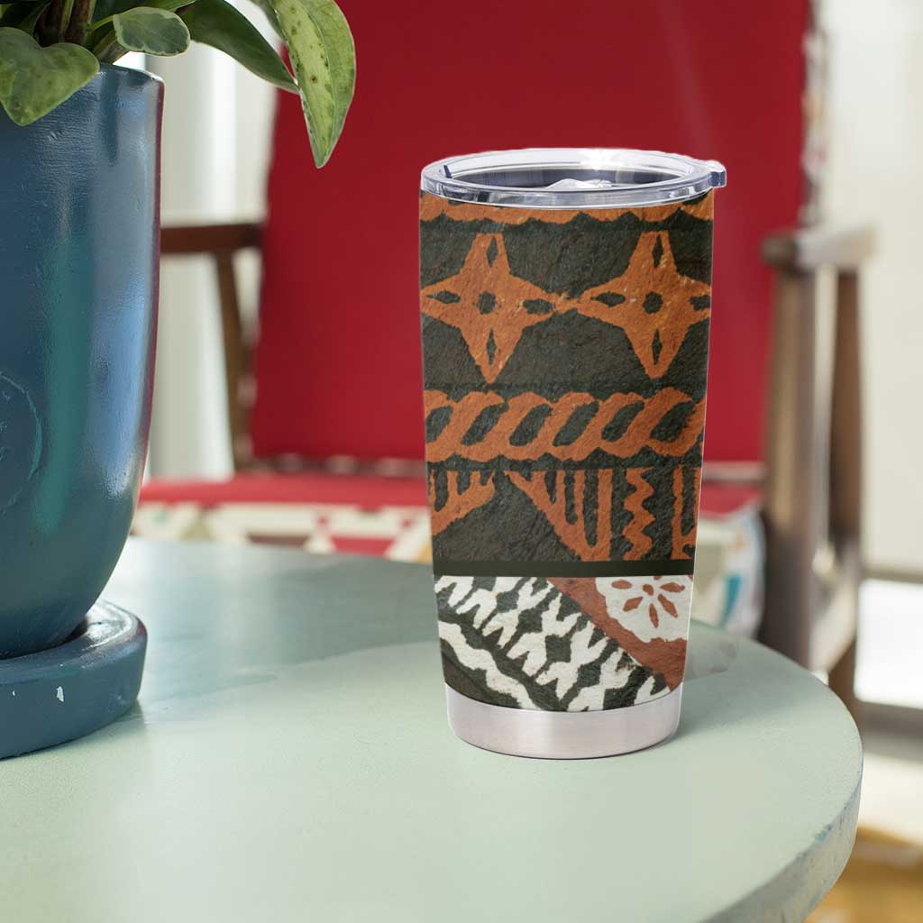 Bula Fiji Tapa Tumbler Cup Fijian Masi Vintage Vibes - Polynesian Pride
