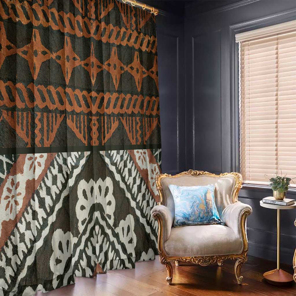 Bula Fiji Tapa Window Curtain Fijian Masi Vintage Vibes - Polynesian Pride