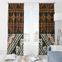Bula Fiji Tapa Window Curtain Fijian Masi Vintage Vibes - Polynesian Pride