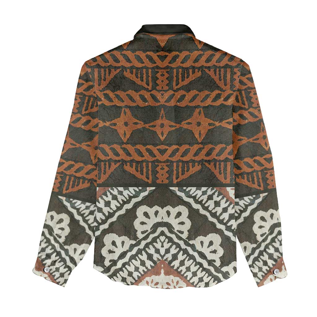 Bula Fiji Tapa Women Casual Shirt Fijian Masi Vintage Vibes - Polynesian Pride