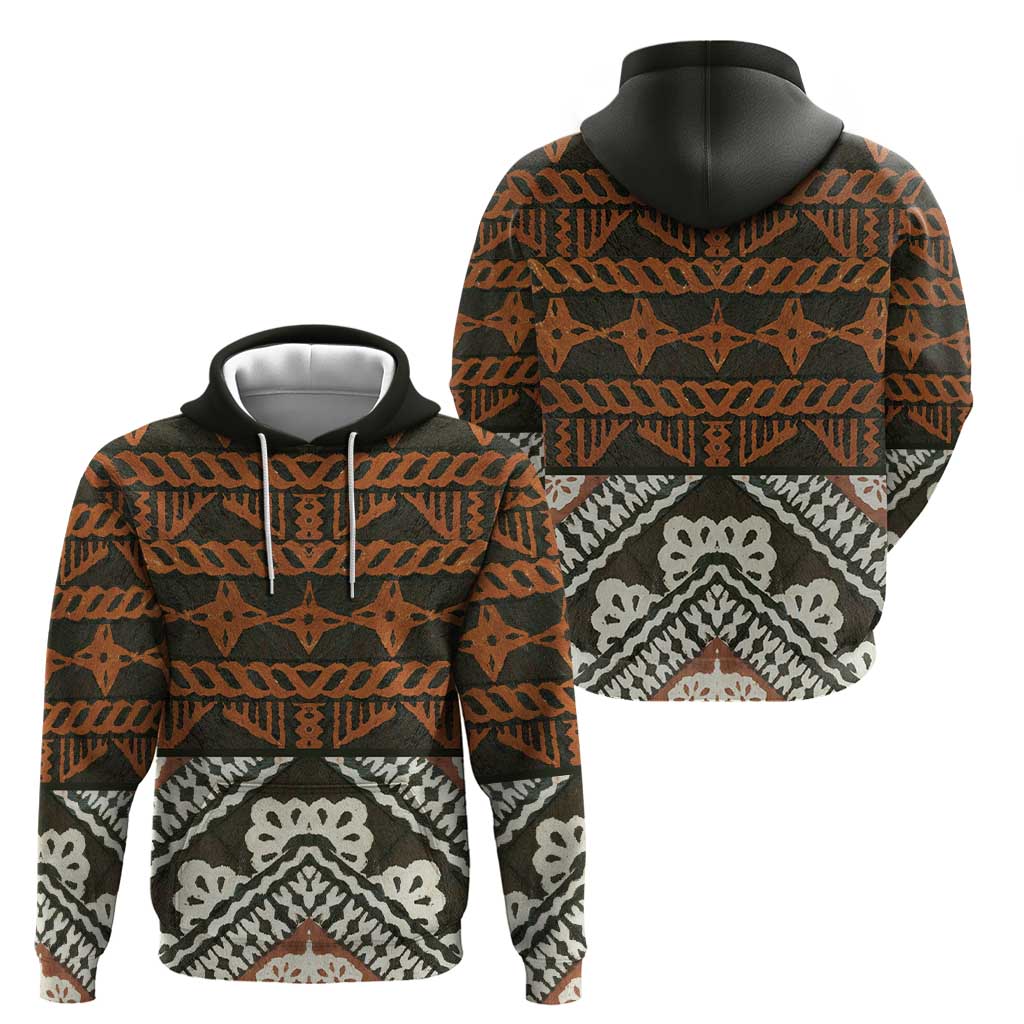 Bula Fiji Tapa Zip Hoodie Fijian Masi Vintage Vibes - Polynesian Pride
