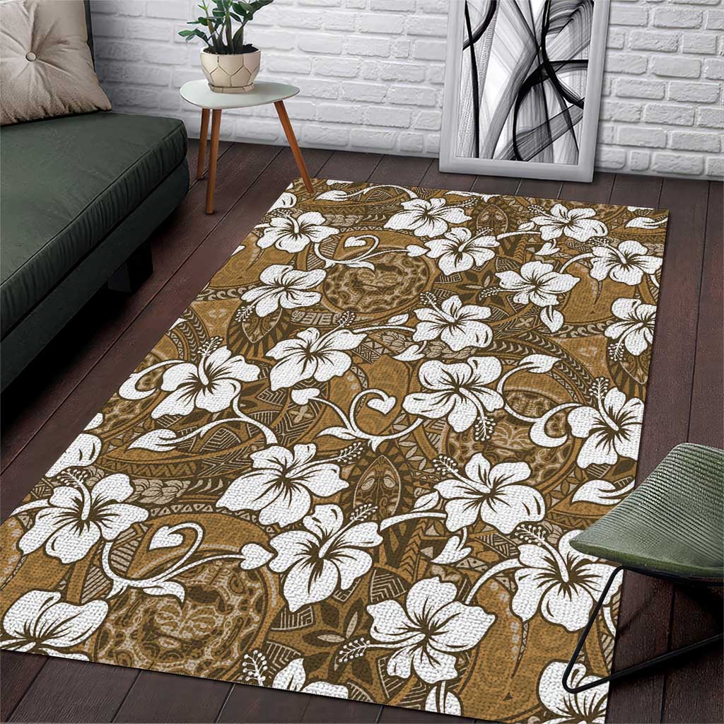 Kuvui Bula Fiji Area Rug Fijian Tapa Seamless Hibiscus - Polynesian Pride