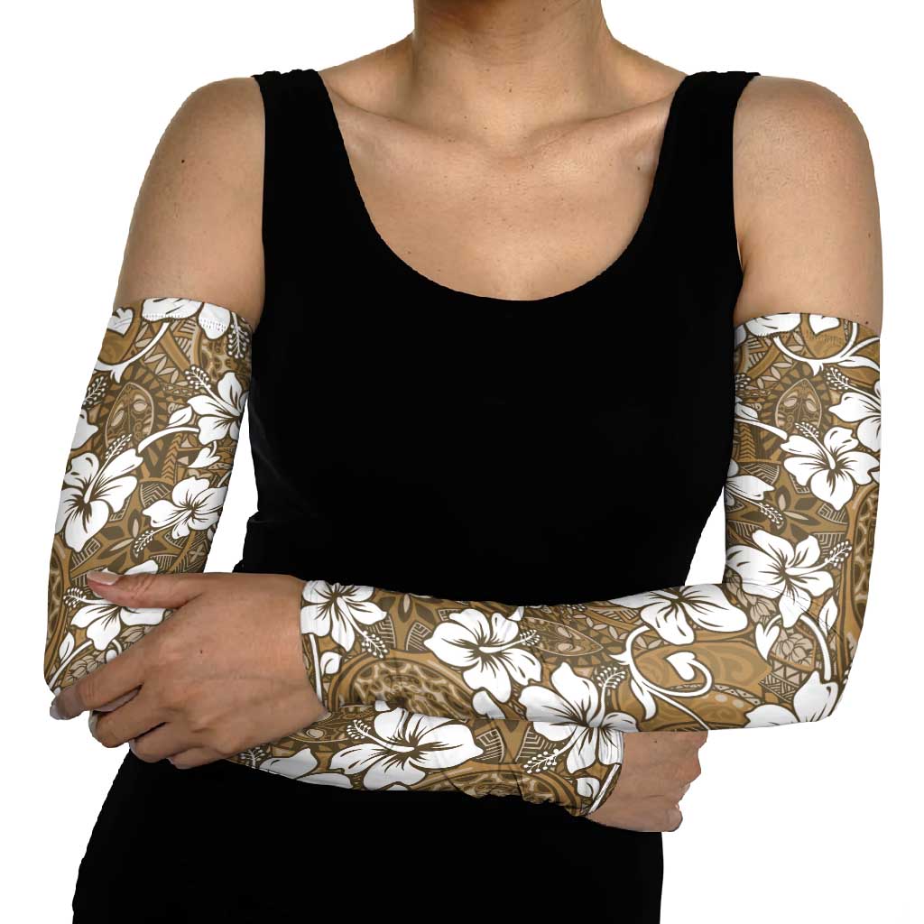 Kuvui Bula Fiji Arm Sleeves Fijian Tapa Seamless Hibiscus - Polynesian Pride