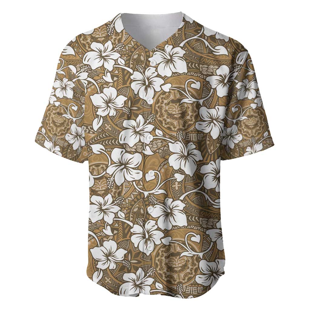 Kuvui Bula Fiji Baseball Jersey Fijian Tapa Seamless Hibiscus - Polynesian Pride