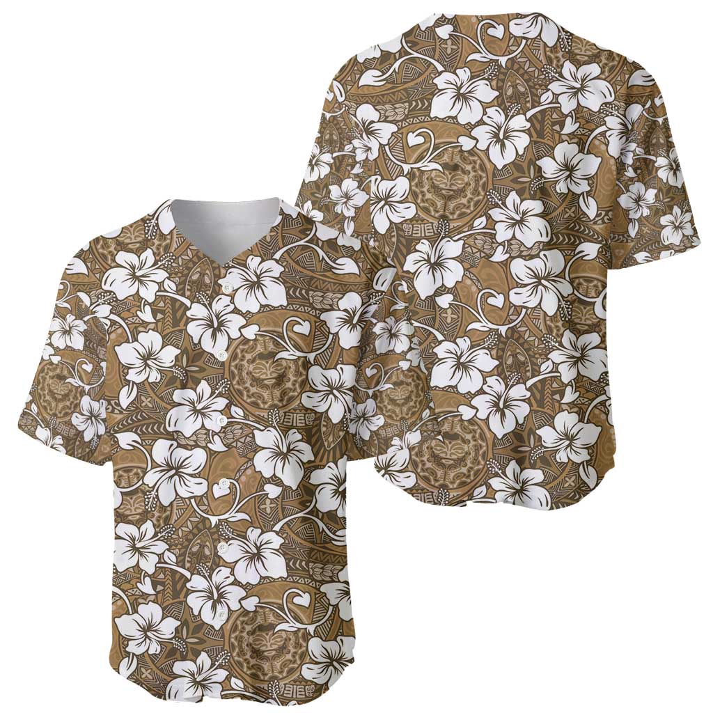 Kuvui Bula Fiji Baseball Jersey Fijian Tapa Seamless Hibiscus - Polynesian Pride