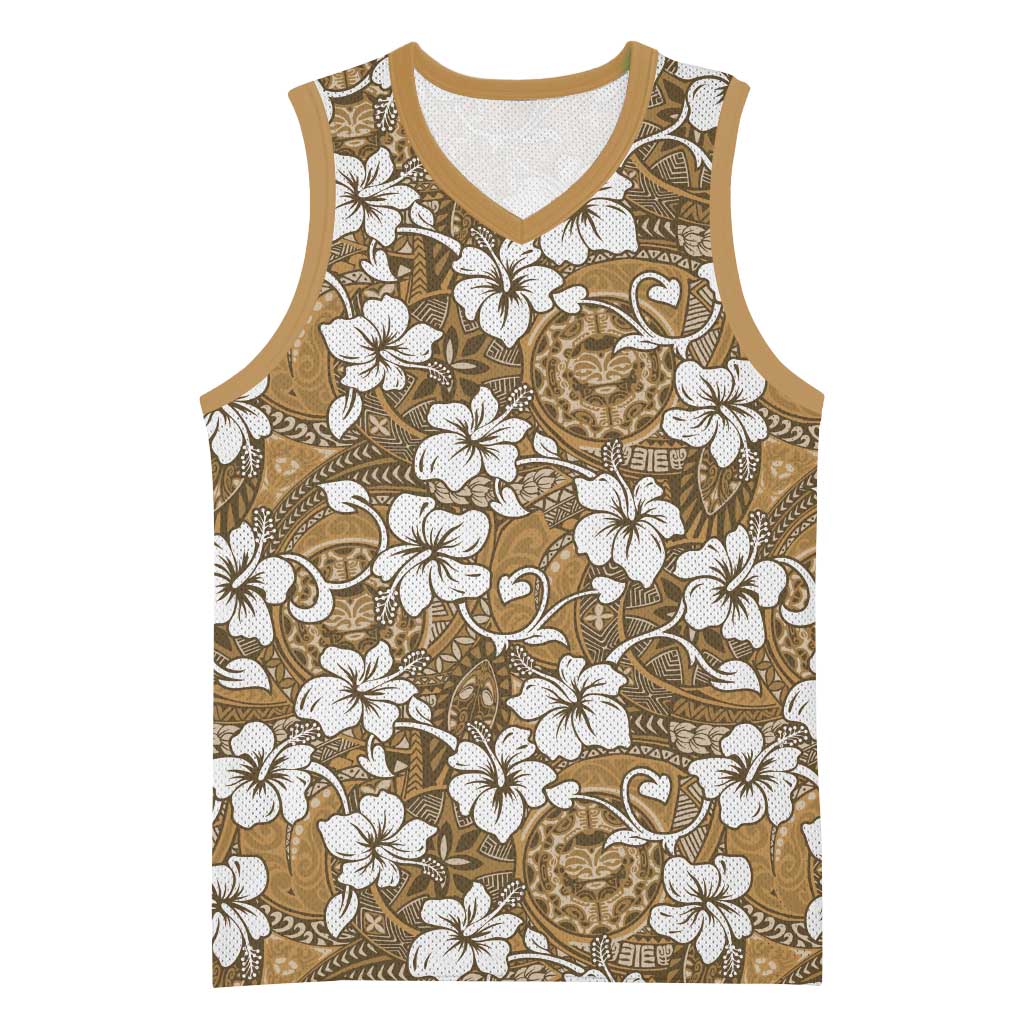 Kuvui Bula Fiji Basketball Jersey Fijian Tapa Seamless Hibiscus - Polynesian Pride