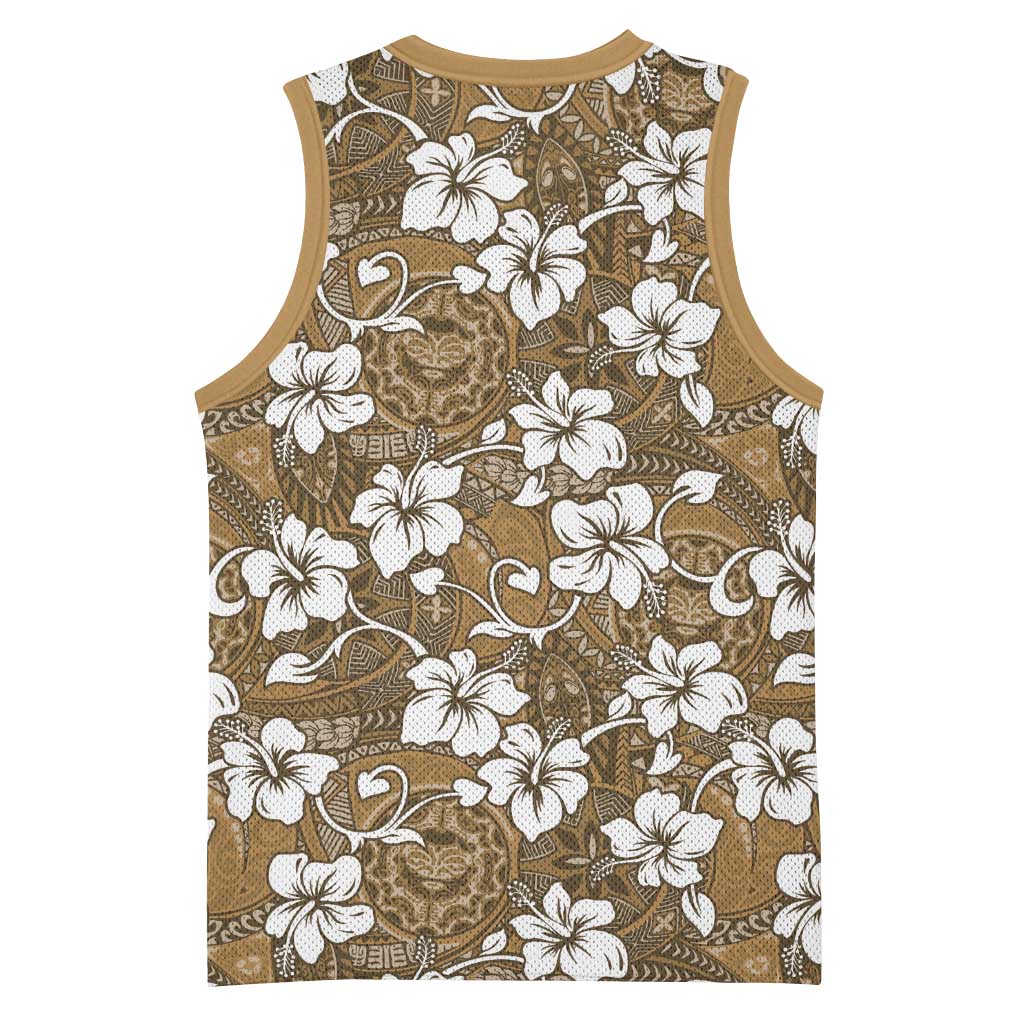 Kuvui Bula Fiji Basketball Jersey Fijian Tapa Seamless Hibiscus - Polynesian Pride