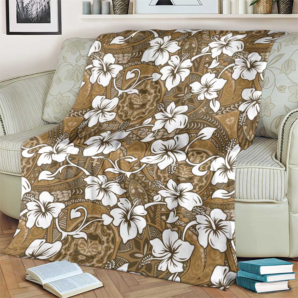 Kuvui Bula Fiji Blanket Fijian Tapa Seamless Hibiscus - Polynesian Pride