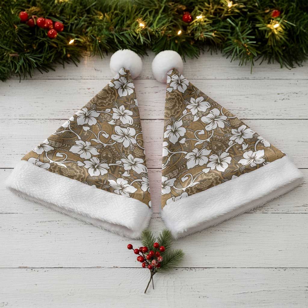 Kuvui Bula Fiji Christmas Santa Hat Fijian Tapa Seamless Hibiscus - Polynesian Pride