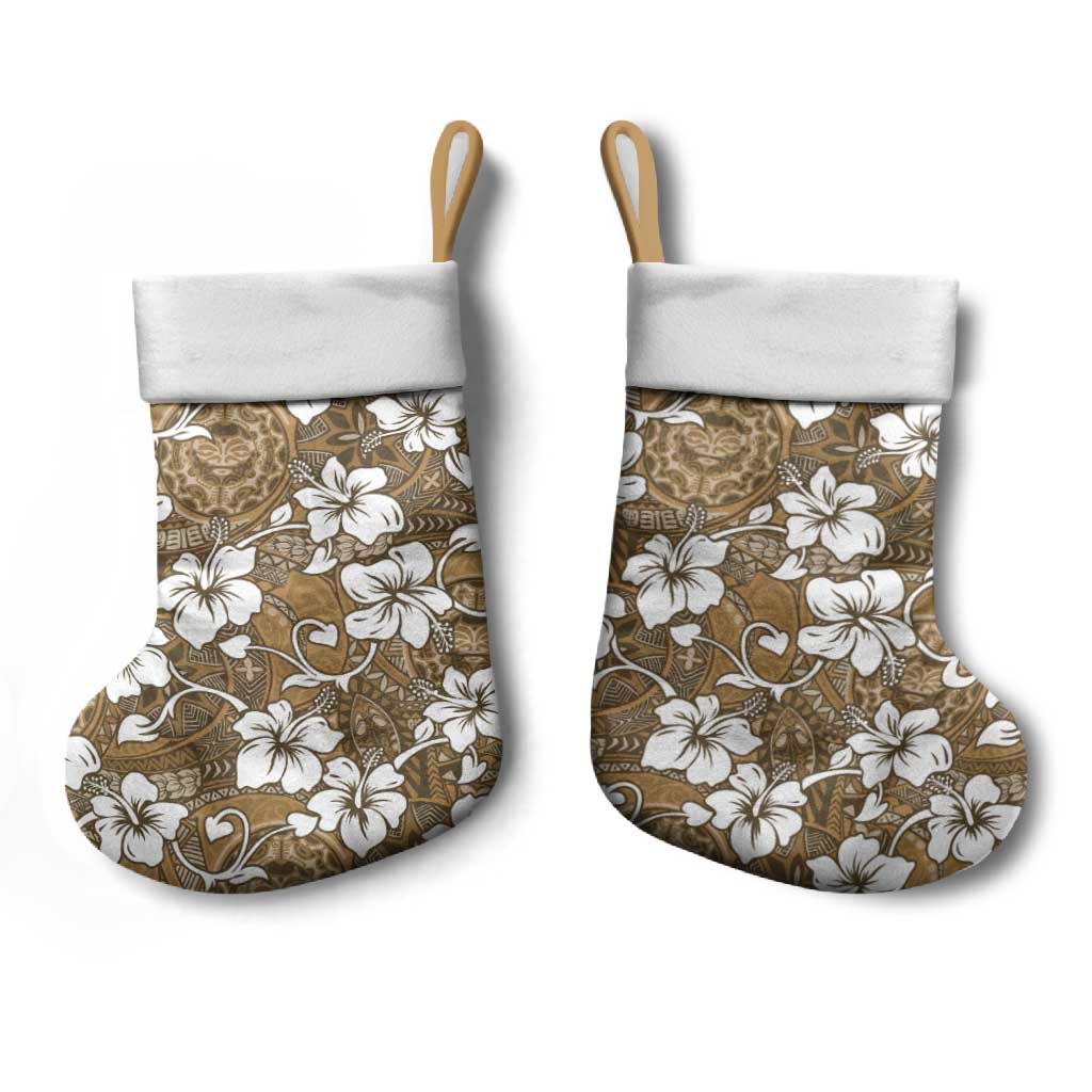 Kuvui Bula Fiji Christmas Stocking Fijian Tapa Seamless Hibiscus - Polynesian Pride