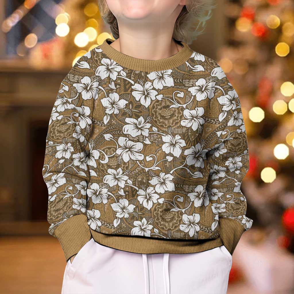 Kuvui Bula Fiji Kid Ugly Christmas Sweater Fijian Tapa Seamless Hibiscus - Polynesian Pride