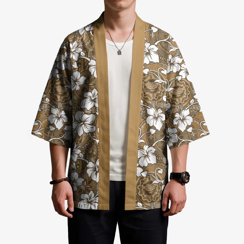Kuvui Bula Fiji Kimono Fijian Tapa Seamless Hibiscus - Polynesian Pride