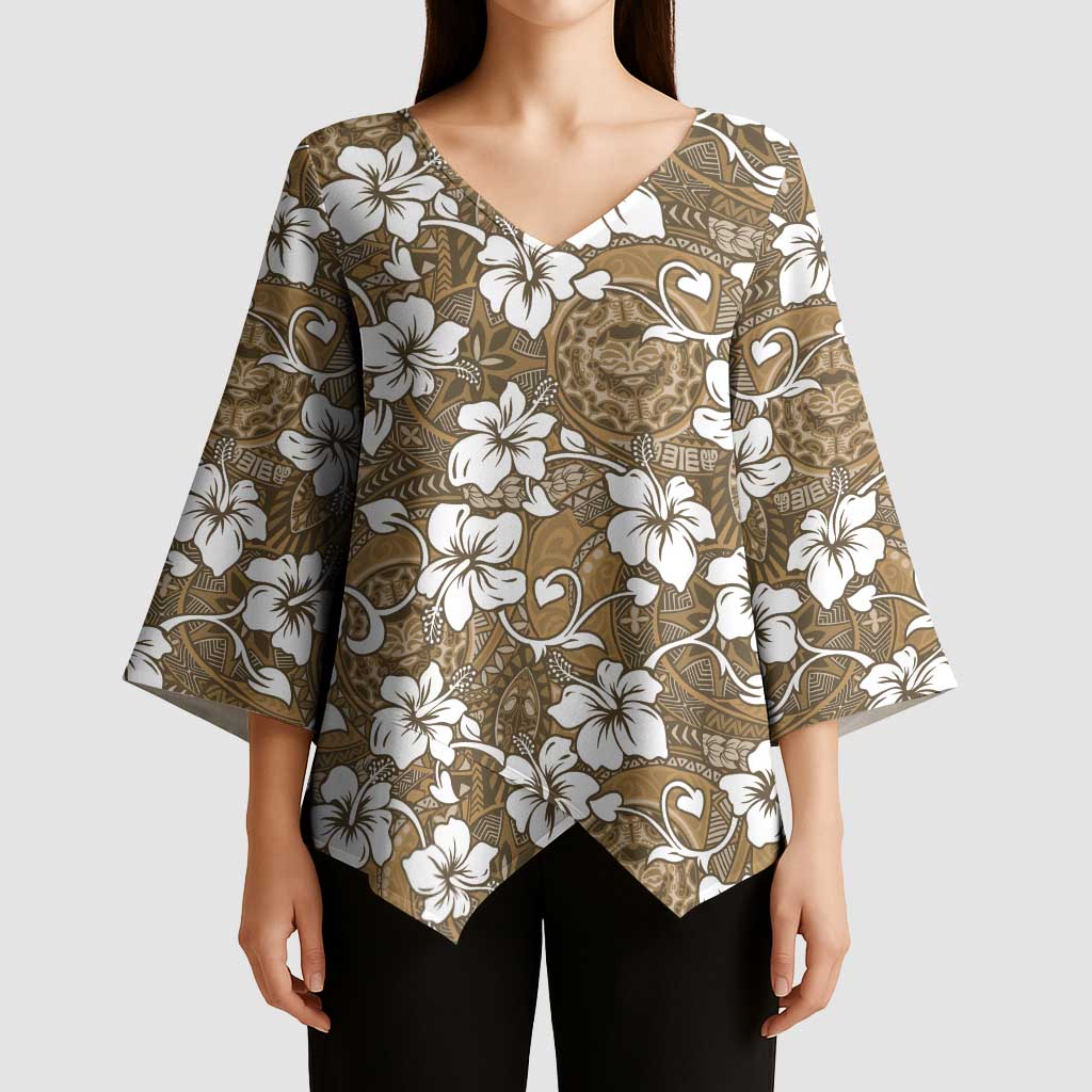 Kuvui Bula Fiji Kimono Sleeve Blouse Fijian Tapa Seamless Hibiscus - Polynesian Pride