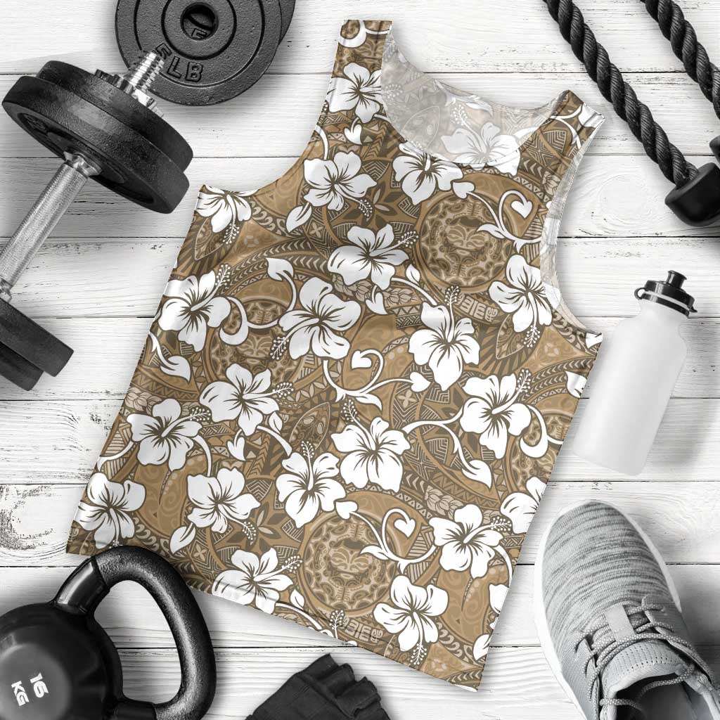 Kuvui Bula Fiji Men Tank Top Fijian Tapa Seamless Hibiscus - Polynesian Pride