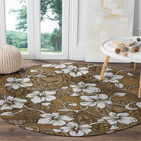 Kuvui Bula Fiji Round Carpet Fijian Tapa Seamless Hibiscus - Polynesian Pride