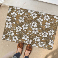Kuvui Bula Fiji Rubber Doormat Fijian Tapa Seamless Hibiscus - Polynesian Pride
