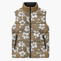 Kuvui Bula Fiji Sleeveless Puffer Jacket Fijian Tapa Seamless Hibiscus - Polynesian Pride