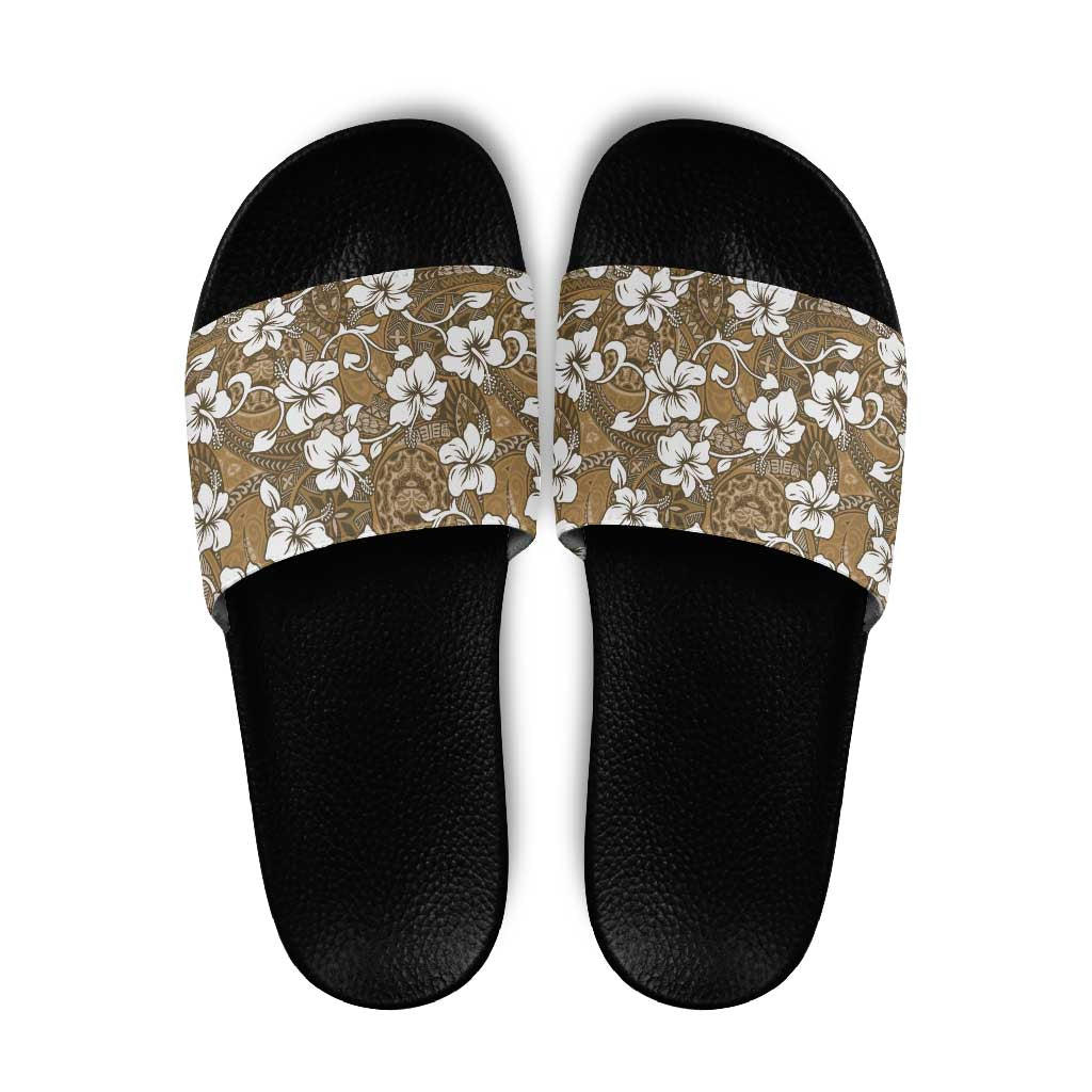 Kuvui Bula Fiji Slide Sandals Fijian Tapa Seamless Hibiscus - Polynesian Pride