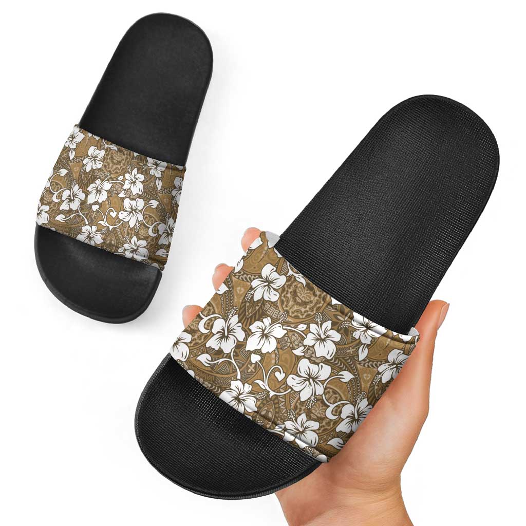 Kuvui Bula Fiji Slide Sandals Fijian Tapa Seamless Hibiscus - Polynesian Pride