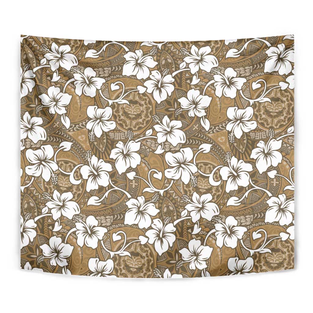 Kuvui Bula Fiji Tapestry Fijian Tapa Seamless Hibiscus - Polynesian Pride