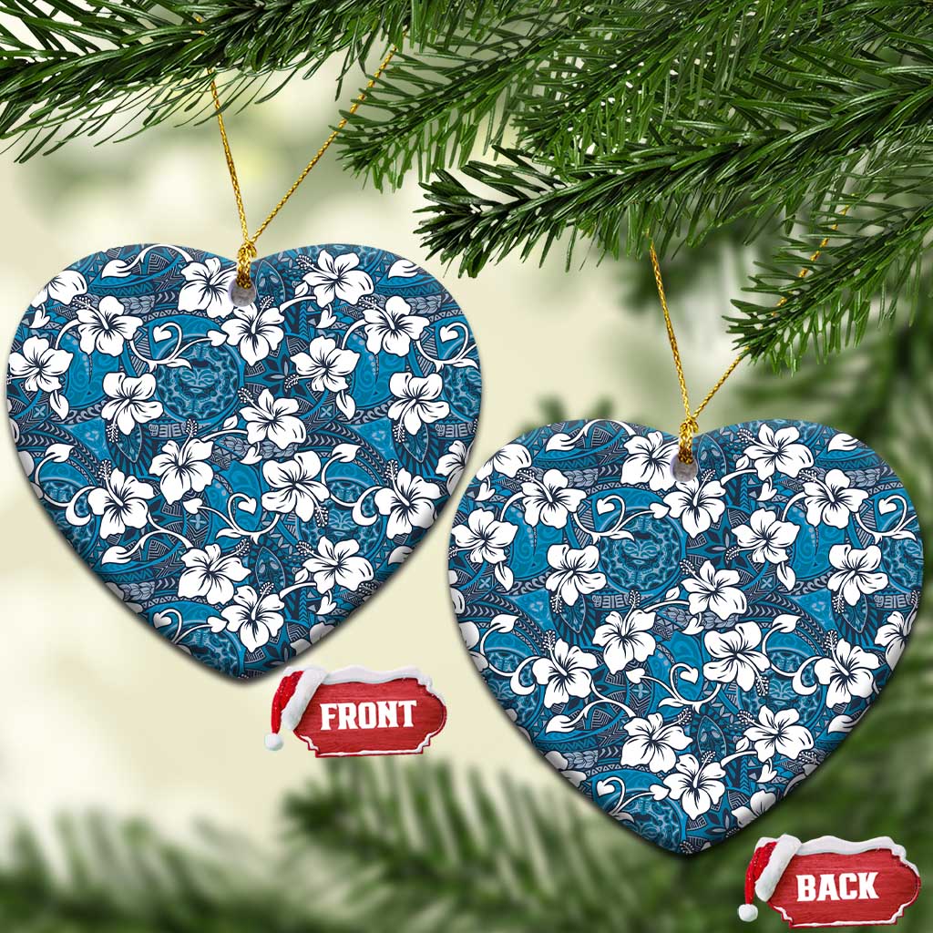 Karakarawa Bula Fiji Ceramic Ornament Fijian Tapa Seamless Hibiscus - Polynesian Pride