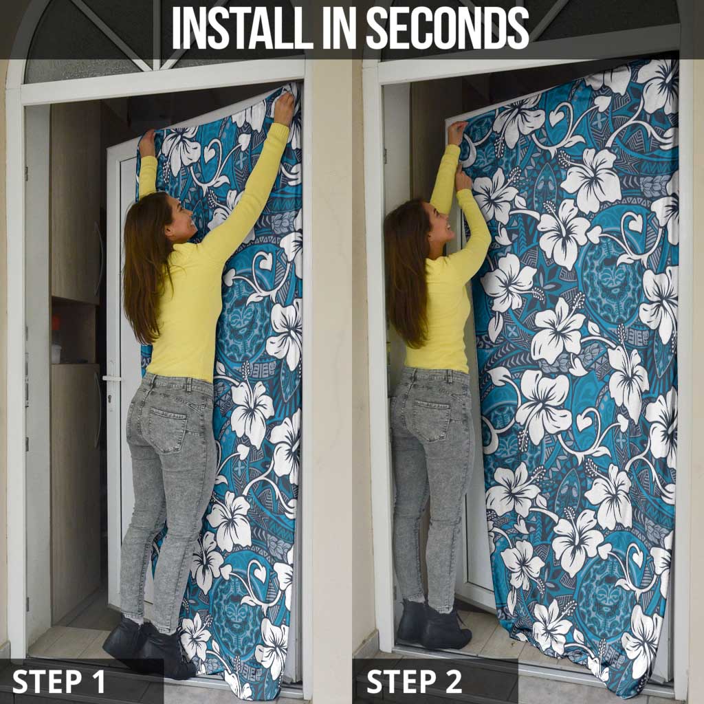 Karakarawa Bula Fiji Door Cover Fijian Tapa Seamless Hibiscus - Polynesian Pride