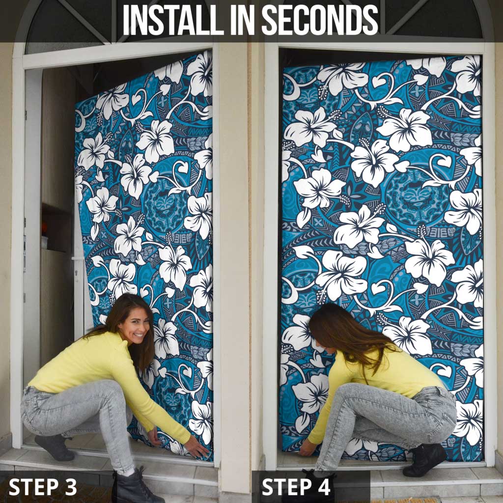 Karakarawa Bula Fiji Door Cover Fijian Tapa Seamless Hibiscus - Polynesian Pride