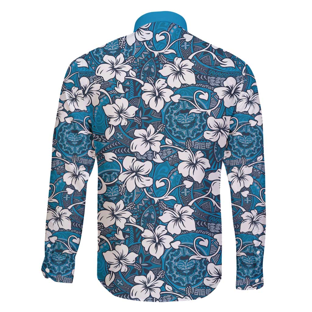 Karakarawa Bula Fiji Family Matching Long Sleeve Bodycon Dress and Hawaiian Shirt Fijian Tapa Seamless Hibiscus - Polynesian Pride