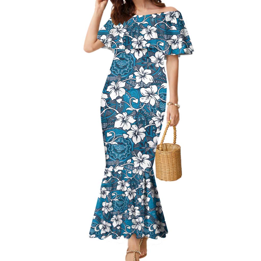 Karakarawa Bula Fiji Family Matching Mermaid Dress and Hawaiian Shirt Fijian Tapa Seamless Hibiscus - Polynesian Pride