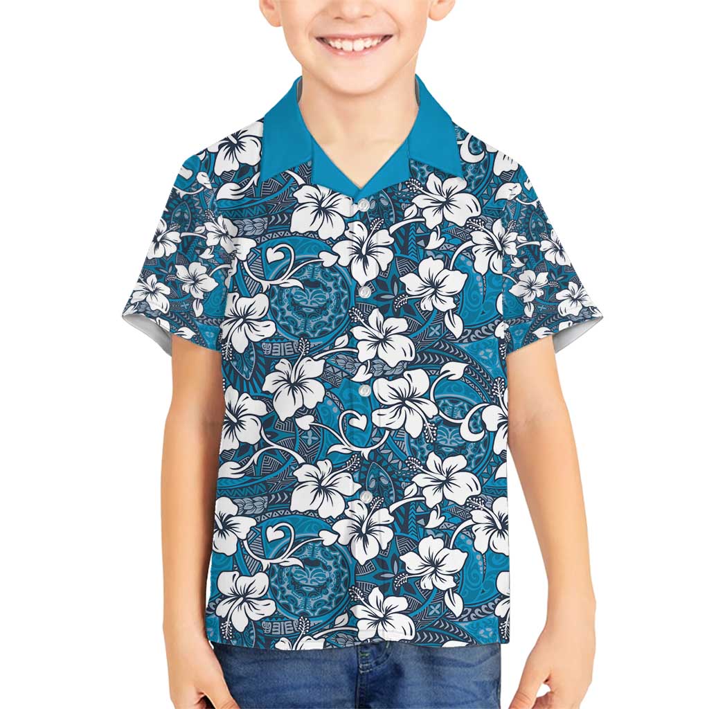 Karakarawa Bula Fiji Family Matching Off Shoulder Maxi Dress and Hawaiian Shirt Fijian Tapa Seamless Hibiscus - Polynesian Pride