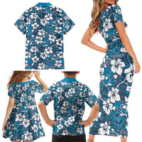 Karakarawa Bula Fiji Family Matching Short Sleeve Bodycon Dress and Hawaiian Shirt Fijian Tapa Seamless Hibiscus - Polynesian Pride