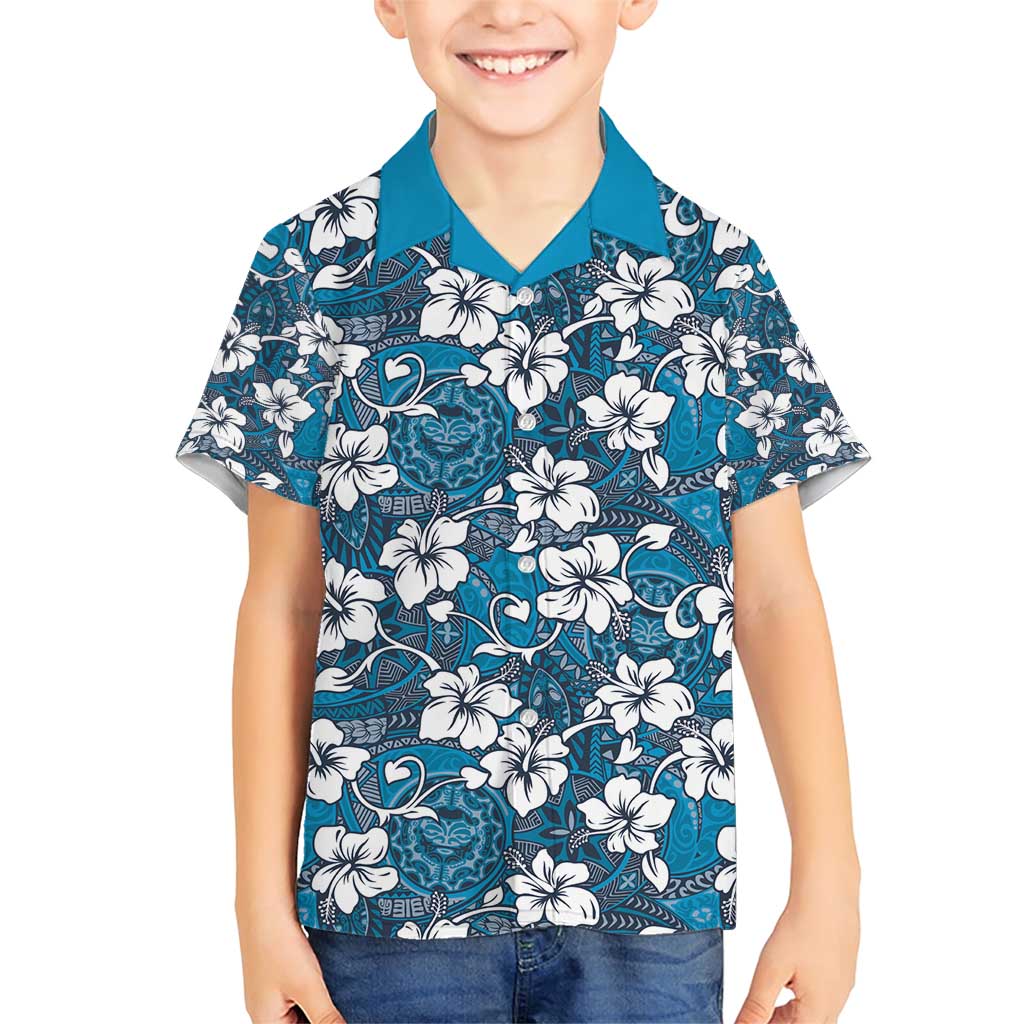 Karakarawa Bula Fiji Family Matching Short Sleeve Bodycon Dress and Hawaiian Shirt Fijian Tapa Seamless Hibiscus - Polynesian Pride