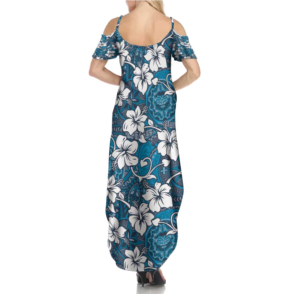 Karakarawa Bula Fiji Family Matching Summer Maxi Dress and Hawaiian Shirt Fijian Tapa Seamless Hibiscus - Polynesian Pride