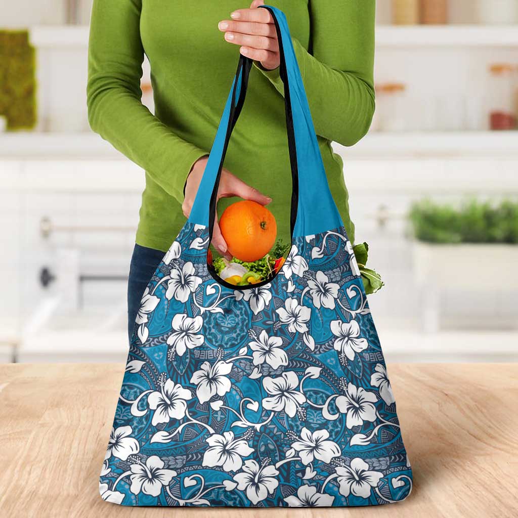 Karakarawa Bula Fiji Grocery Bag Fijian Tapa Seamless Hibiscus - Polynesian Pride