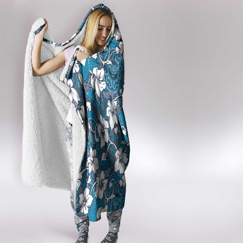 Karakarawa Bula Fiji Hooded Blanket Fijian Tapa Seamless Hibiscus - Polynesian Pride