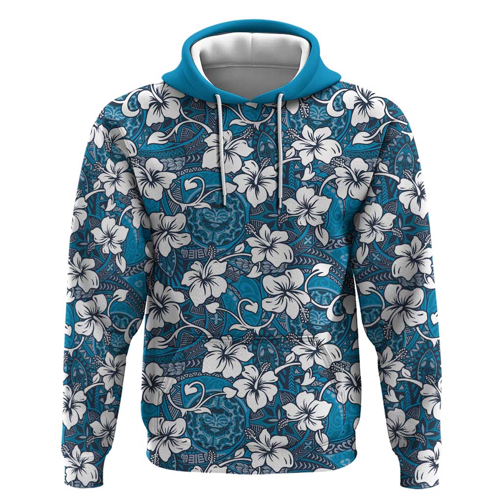 Karakarawa Bula Fiji Hoodie Fijian Tapa Seamless Hibiscus - Polynesian Pride