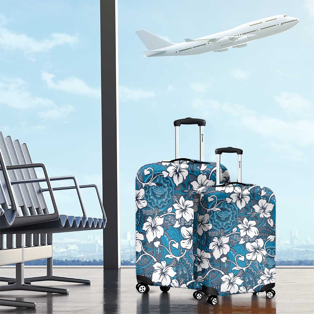 Karakarawa Bula Fiji Luggage Cover Fijian Tapa Seamless Hibiscus - Polynesian Pride