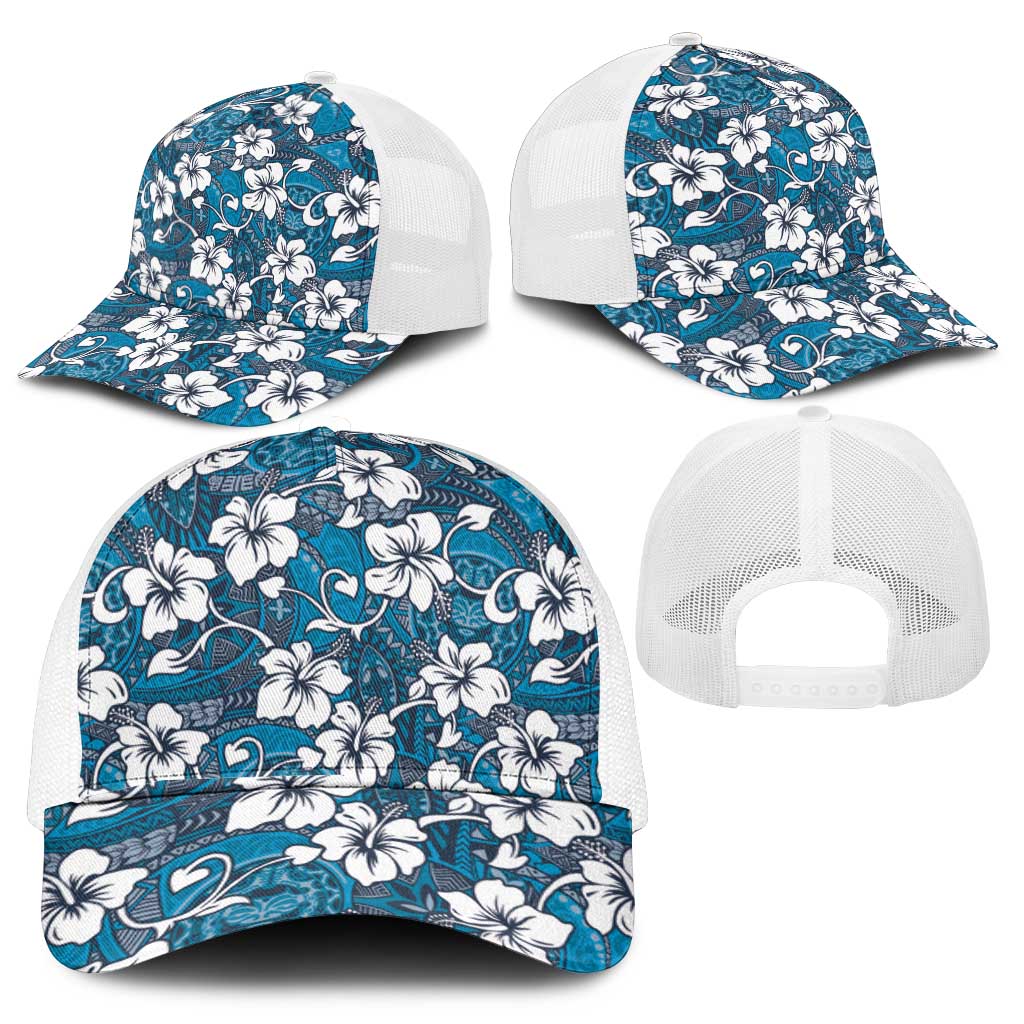 Karakarawa Bula Fiji Mesh Trucker Cap Fijian Tapa Seamless Hibiscus - Polynesian Pride