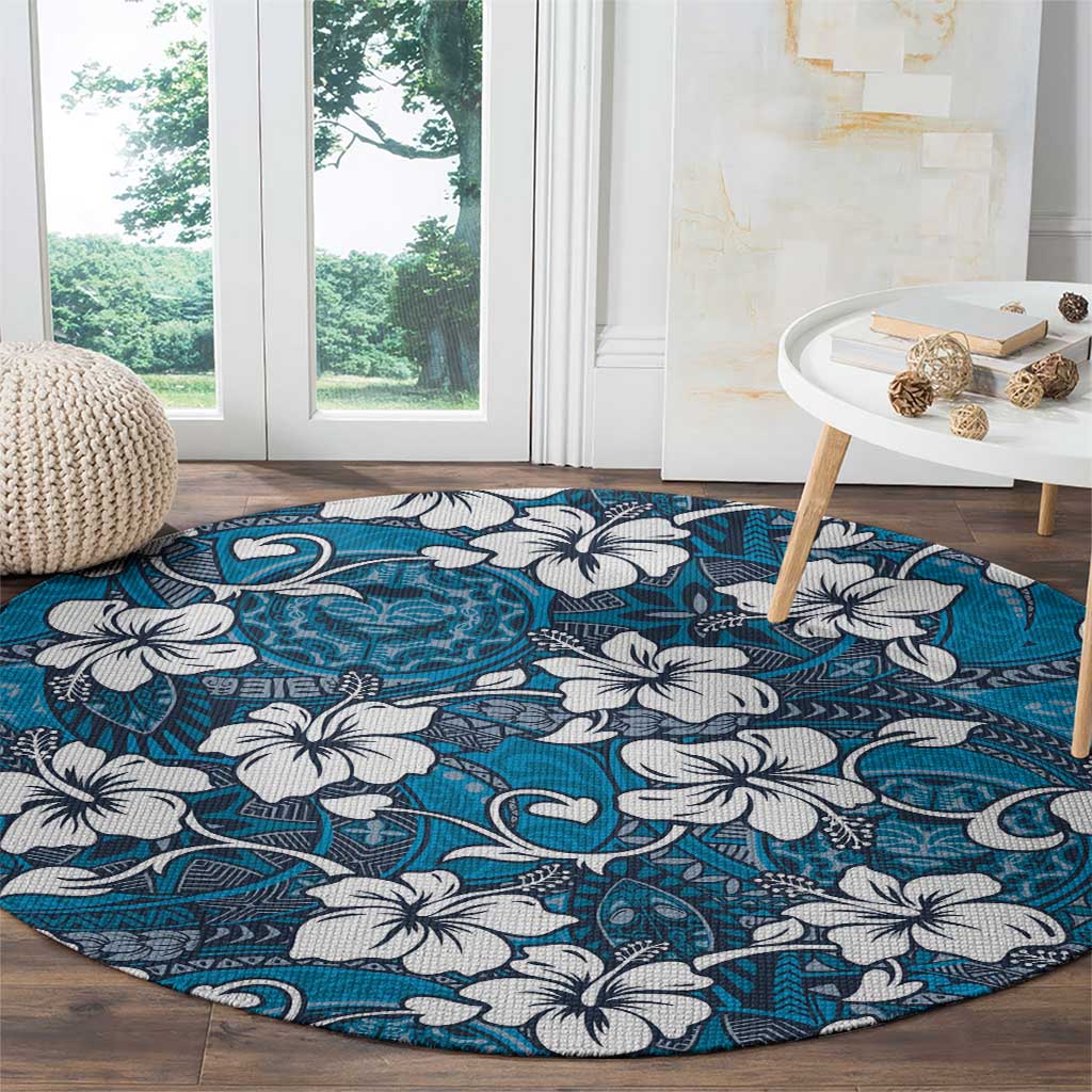 Karakarawa Bula Fiji Round Carpet Fijian Tapa Seamless Hibiscus - Polynesian Pride