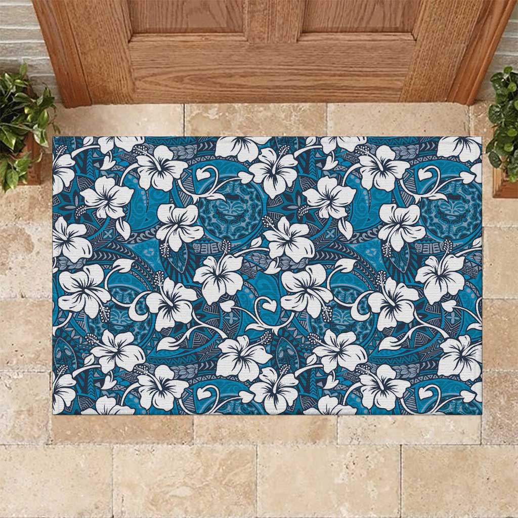 Karakarawa Bula Fiji Rubber Doormat Fijian Tapa Seamless Hibiscus - Polynesian Pride