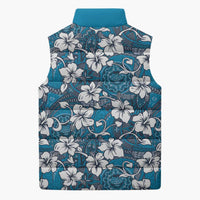 Karakarawa Bula Fiji Sleeveless Puffer Jacket Fijian Tapa Seamless Hibiscus - Polynesian Pride